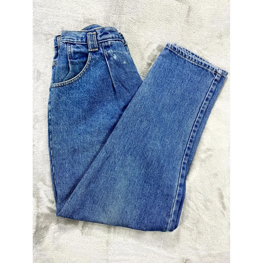 Vintage Lee Jeans‎ Women 14 Blue Made in USA Pleated High Waist Mom Cottagecore